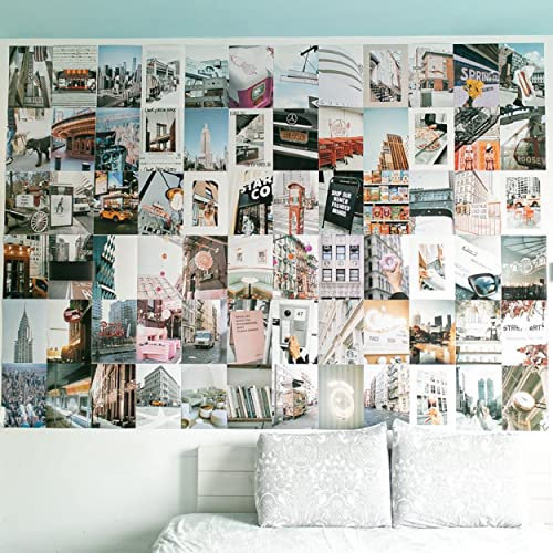 Flamingueo Wanddeko - 100 Fotowand, Deko Schlafzimmer, Poster Set, Zimmer Deko Mädchen Teenager, Wandbild, Deko Schlafzimmer, Poster Vintage, Ästhetik Deko, Fotovorhang (New York Chic)