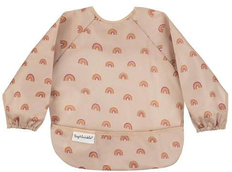 Tiny Twinkle Long Sleeve Bib for Babies & Toddlers | Waterproof Smock Bib for Eating | Machine Washable & Mess-Proof Feeding Essentials | Newborn Shower Gift (Boho Rainbow, 6–24M)