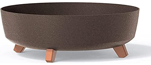 Prosperplast Macetero Color café, con Patas Desmontables, Redondo, colección Gracia de 38 x 38 x 19,5 cm, Capacidad de 14,3 L.