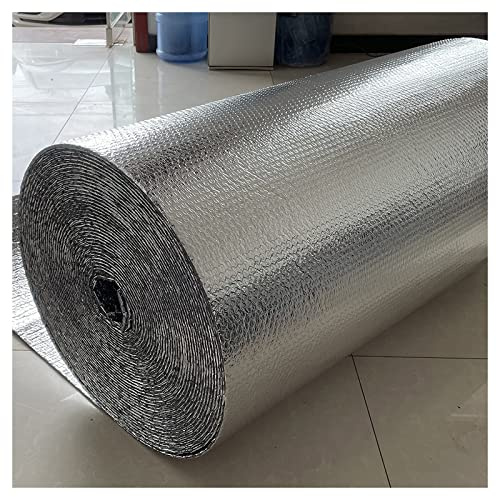 MUYUNXI Polystyrene Insulation Foil, Insulation Film, 4mm Double Bubble Film, Self-Adhesive Vapour Barrier, for Floor Roof Garage Kitchen(Size:1x30m(3.2x98.4ft))
