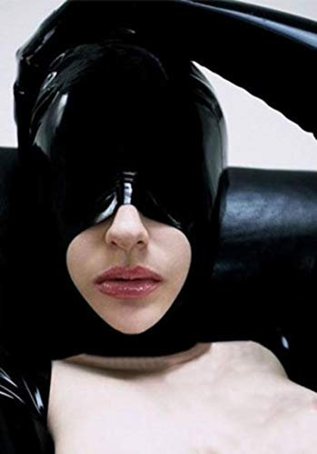 Latex Maske BDSM Maske Handgefertigt SM Sex Maske Lassen Atemlöcher Extrem Bondage Maske Latex Lovers Cosplay Augenmaske Sklave Fetisch Maske für Adult Maskerade Halloween Maske,XXL,Black