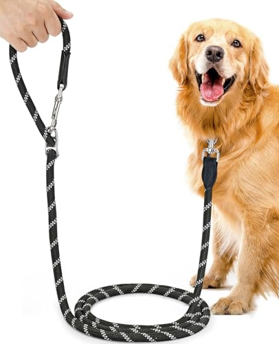 oneisall Correa para perros grandes y medianos (15 – 60 kg), 3 m ajustable doble correa y correa manos libres de nailon con reflectante por la fuerza extrema hasta 200 kg