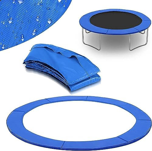 Bâche de Protection pour Trampoline,Coussin De Sécurité Rond Pour Trampoline, Housse De Trampoline À Bord Durable Et Imperméable, Coussin De Protection À Ressorts De Couverture -W||8FT/244 cm