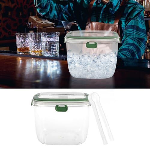 BOBASH 5 l isbitsbehållare, ishink med lock och tång, handtag, bärbar vinhink, ishink champagnekylare dubbelväggig iskylare med handtag för öl champagne vin cocktail grill camping