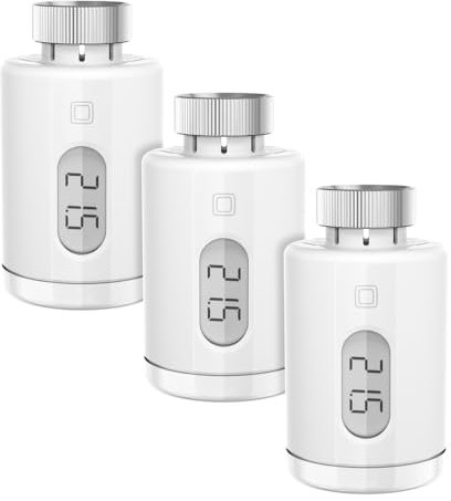 Homematic IP 3er Set Smart Home Heizkörperthermostat – Pure, digitaler Thermostat Heizung, Steuerung per App, Alexa, Google Assistant, einfache Installation, Energie sparen, 161046A0