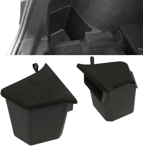 Trunk Storage Bins for Tesla Model Y Juniper 2025+ Side Trunk Organizers with Carpeted Lids | with Carpeted Lids, Expand Storage Space, Easy Installation