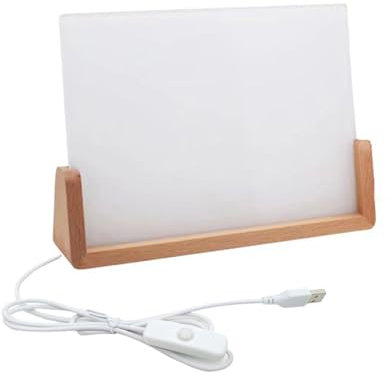 Ksikdeg Cadre photo en acrylique par sublimation avec lumière LED et support en bois pour presse à chaud