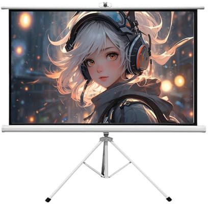 Pantalla Proyector Portátil de 60 Pulgadas con Trípode, Pantalla de Proyector de Pared para Cine en Casa, Fiestas en Patio, Noches de Cine(60inch(16:9))