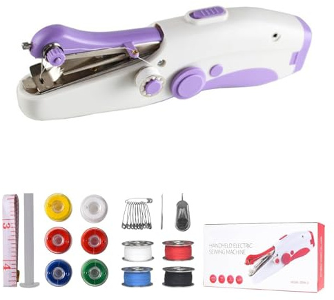 Handheld Sewing Machine – Portable Dual‑Needle Electric Sewing Tool for Fabric Repairs, Crafts & Travel, DIY Home Travel