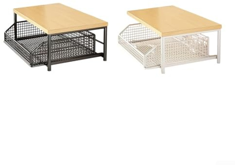 Piccolo carrello da cucina per forno a microonde, con solida struttura in MDF e telaio in metallo rinforzato, cestino estraibile inferiore per riporre utensili da cucina, supporto mobile con ruote