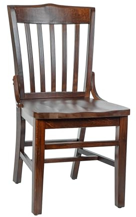 Flash Furniture Hercules Series School House Back Mahogany Wood Dining Chair, Traditional Elegant Wood Restaurant Chair, Walnut Wood