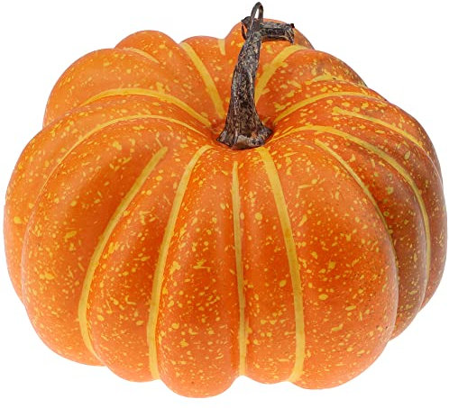 Gresorth 20 cm Fälschung Eben Kürbis Lebensecht Griff Künstlich Essen Halloween Christmas Dekoration