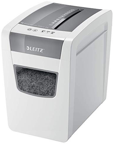 Leitz IQ Slim Home Office Cross Cut Paper Shredder, Shreds 11-10 Sheets (70-80 gsm), 23L Bin, White, 80011000