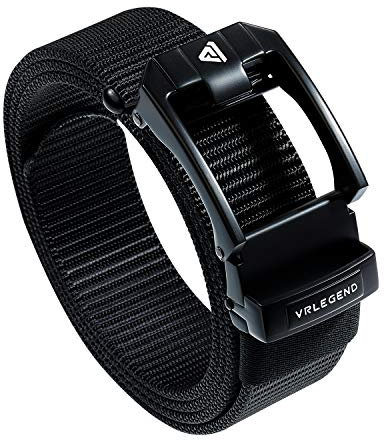 VRLEGEND Nylon Gürtel Herren Stoffgürtel Militär Taktischer 110-180cm Übergröße Automatikschnalle Verstellbarer Webgürtel Jeansgürtel Belts (Einstellbare 160cm, Schwarz)