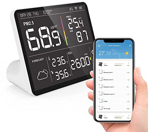 Temtop Weather Station, Wireless Weather Thermometer with Multiple Sensors, WiFi Smart Air Station, Home Air Quality Monitor, M100