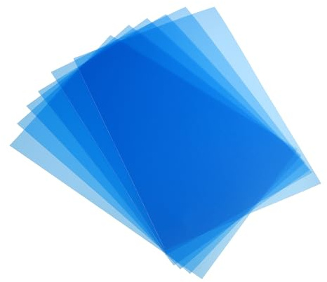 PATIKIL 20 Mil Clear PVC Binding Covers, 20 Pcs Front View Protector Un-Punched A4 Letter Size for Presentation, Report, Paper, Business Office Supply Document, Semi Transparent Blue