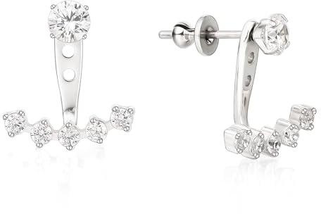 Limerencia Titanio Orecchini di Perle con Pendente Gioielli di Moda Senza Nichel con Zirconia Cubica - Anallergici per Orecchie Sensibili