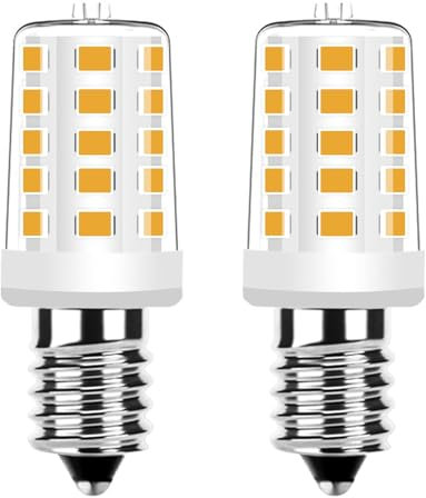 Noobibaba Cooker Hood Lamp, SES E14 LED Light, 40W Small Screw Halogen Bulb Replacement, Warm White 2700K for Salt Lamps, Reading Lights, Cooker Hood Hob, 4W 220-240V, Non Dimmable, 2-Count