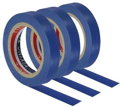 PATIKIL 32.8Ft Poignée Finition Ruban Adhésif, 3 Paquet PVC Raquette Finition Rubans Raquette Accessoires Collant Joint pour Tennis Badminton, Bleu