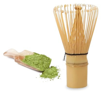 Thapncow Natürliches Bambus-Tee-Set| Bambusbesen für Matcha-Tee|Matcha-Schneebesen|Matcha-Pulver-Zubereitung|schneebesen holz|Matchabesen|Küchengeräte und Gadgets für die Teezubereitung (100 Zähne)