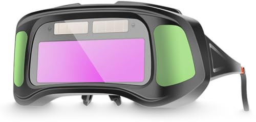 Schweißerbrille Hancaner Solarbetriebene Automatischer Schutzbrille,grüne Farbe, automatisch verdunkelnde Schutzbrille für Lichtbogenschweißen,Schleifen