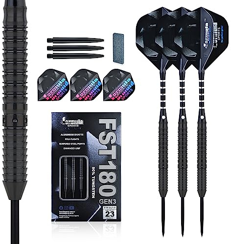 Formula Sports dartpilar med metallspets 90 % volfram ståldartpilar 3 stycken professionella steelarts i 21, 22, 23, 24 gram