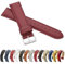 MARCHEL Glattleder LLB Lederarmband Echtleder Uhrenarmband Rindsleder Feines Leder (14 mm XL, Rot)