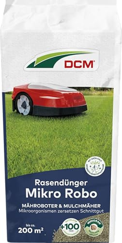 DCM Rasendünger Mikro Robo - Langzeit Rasendünger - In MINIGRAN® Technology - Mähroboter - organisch-mineralischer NPK-Dünger - 10 KG für 200 qm
