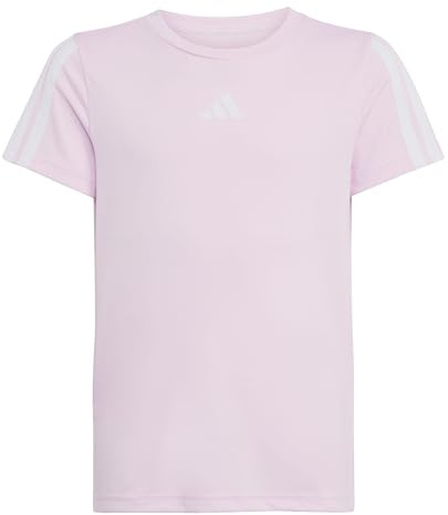 adidas Bambine e Ragazze Train Essentials 3-Stripes T-Shirt, Clear Pink/White, 11-12 Years