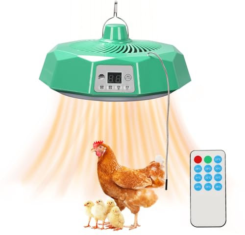 Plaque Chauffante Poussin 500W, Lampe Chauffante Poussin avec Thermostat, Chauffante Poulets Température Réglable 27°C-36°C, Chauffage Pour Poulailler avec Télécommande pour Bétail Poussins