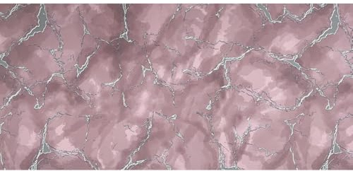 SaRani Tappeto Fantasia Marmo Guida Passatoia Corsia Runner da Cucina Corridoio Flessibile Tagliabile Gomma Antiscivolo (Rosa, 140x50 cm)
