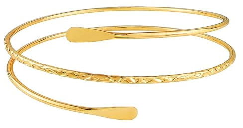 JFGDVW Gold Arm Cuff, Arm Bracelet, Arm Bangles, Gold Cuffs, Upper Arm Cuff, Minimalist Style Bangle Open Armlets, For Birthdays, Anniversaries, Mother Day or Christmas
