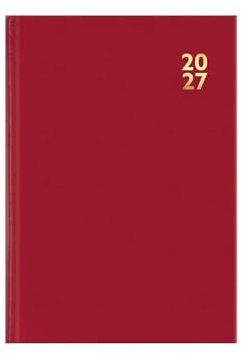 Terminplaner 2026, A6, Wochentag pro Seite, fester Einband, rot, blau, Taschenkalender, kompakter Tagesplaner, Organizer, Zuhause, Büro, Geschäft, Schule, Reisen