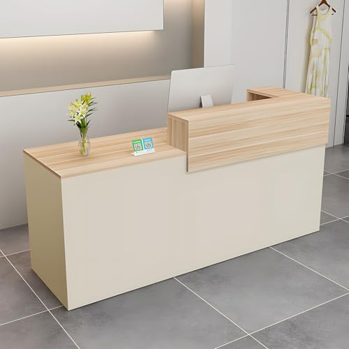 Comptoir de Réception, Comptoir Caisse avec Tiroir Verrouillable étagères Ouvertes, Largeur 100‑180 cm, Moderne pour Salon Bureau Boutique