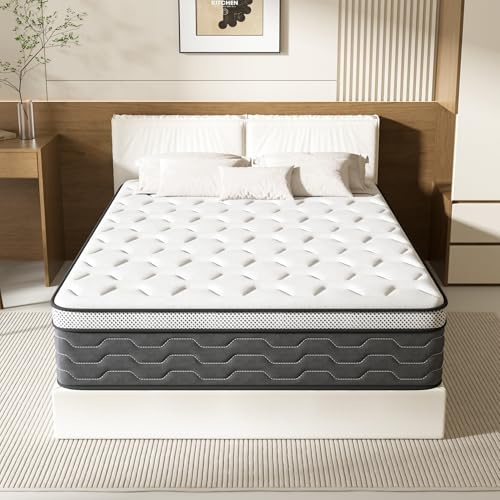TEENO Materasso 140x190,Sospensore 30 cm, Materasso a Molle e Schiuma, Materasso Francese 140 x 190, 7 zone, Insacchettate, Confortevole e Traspirante,Durezza Media,Certificazione OEKO-TEX