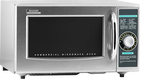 Sharp R-21LCFS Medium-Duty Commercial Microwave Oven with Dial Timer, Stainless Steel, 1000-Watts, 120-Volts