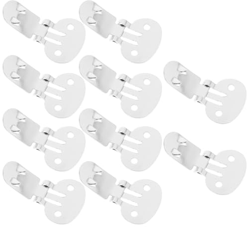 SUPVOX, 10 clip per scarpe in acciaio inox, piatte e vuote, per fai da te, accessori decorativi per scarpe, colore argento (32 mm x 20 mm)