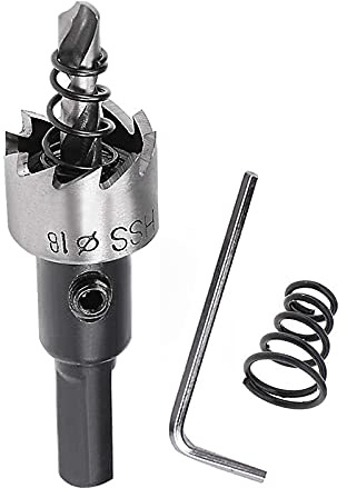 SagaSave 18 mm Forets en acier rapide - Scie cloche en carbure - Très résistant - Pour métal, acier inoxydable, cuivre, fer