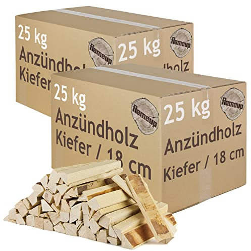 Bois d'allumage sélection pin 5-100 kg Bois d'allumage Bois de Chauffage Bois d'allumage Bois d'allumage pinède séchée au Four Grill Flameup, Foule:50 kg