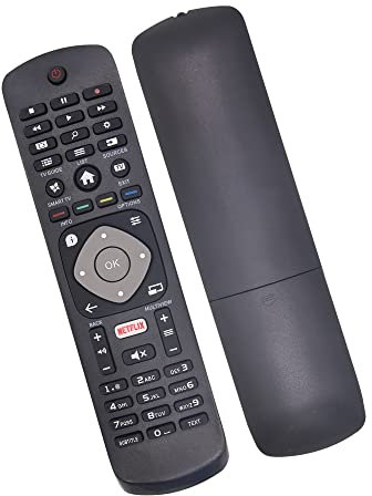 Riry Telecomando sostitutivo per TV Philips per Smart TV Philips 4K UHD HDR ad alta definizione, telecomando universale con pulsante Netflix - Nessuna configurazione richiesta