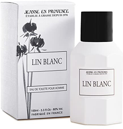 JEANNE EN PROVENCE - Parfum Homme Lin Blanc - Eau de toilette - Flacon Vaporisateur 100 ml - Fabriqué en France à Grasse