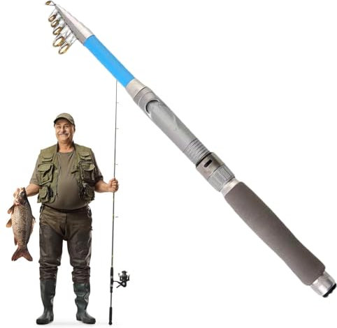 Mihauuke Teleskop-Angelrute, Meeresangelrute,Baitcasting-Ruten Angelrute - Wurfruten, Angelruten, tragbarer Angelstock für Salzwasser und Süßwasser, Angelrute mit schneller Aktion