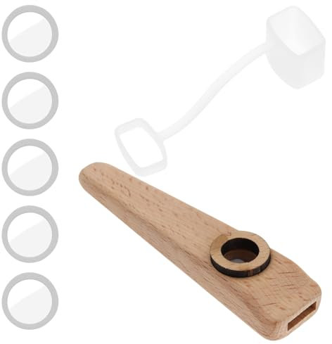LT Easiyl 1 x Kazoo Orff Instrumentenset aus Holz, Musikbegleiter für Gitarre, Ukulele, Violine, Klavierbegleitung mit Membran, 103 x 25 x 15 mm