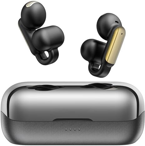 Clip On Earphones, Clip On Earbuds, Open Ear Headphones, Earphones Wireless Bluetooth Noise Cancelling, 40H Playtime, IPX6 Waterproof, Comfortable Lightweight for Sport Running Gym Cycling (Black)