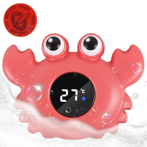 Thermomètre de bain pour bébé avec voyant d'avertissement LED, étanche, ultra sûr, capteur haute sensibilité, thermomètre d'eau pour bébé avec pile LR44, thermomètre de bain numérique pour enfants,