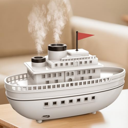 Diffuserlove Ship Aromatherapy Diffuser Humidifier 300ml Essential Oil Diffuser for Home Bedroom Office Steamboat Decorative Cool Mist Humidifier