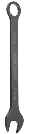 sourcing map Combination Wrench 24mm Metric 12-Point Box and Open End Chromium Vanadium Steel CR-V Double Ended Spanner Tool for Automotive Pipe Furniture Machinery DIY Repair, Black