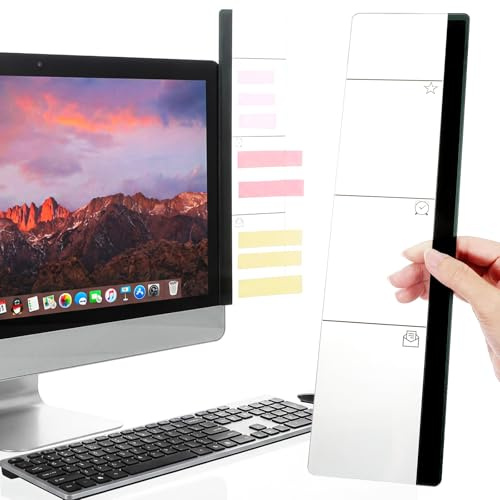 TIESOME Tablero de notas para monitor de acrílico transparente, 2 unidades, para monitor de ordenador, tablero de notas, accesorio de escritorio de oficina, soporte para notas adhesivas para ordenador