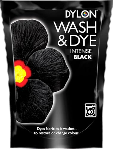Fabric Wash & Dye Intense Black – All-in-One Laundry Colour Dye | Easy Machine Use for Cotton, Linen, Viscose, Clothes & Home Textiles – 350g
