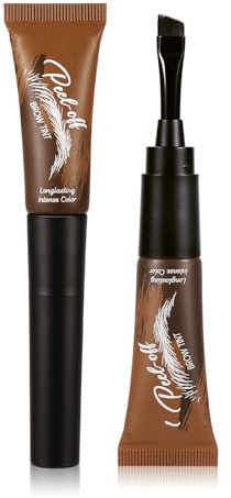 Gel Teinture Sourcils Coloration Semi-Permanente, Kit Décoloration Sourcils avec Brosse, Tient 3-7 Jours Résistant à l'Eau - Pour Sourcils Clairsemés (#5, 6.8g)